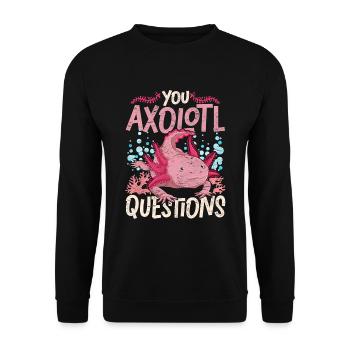 Amphibien Salamander Geschenk Lustiges Axolotl - Unisex Pullover - Schwarz - Vorne - Alina (178cm) & Michal (187cm)
