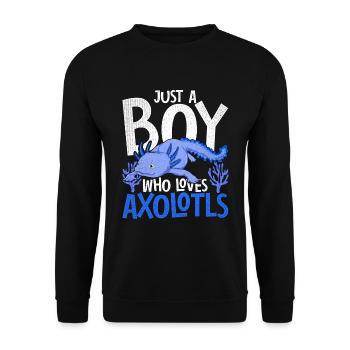 Un seul garçon qui aime axolotl Salamandre Axolotl - Sweat-shirt Unisexe - noir - Devant - Alina (178cm) & Michal (187cm)