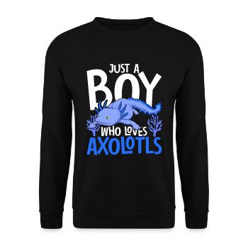 Salamandre animale Pet Boys Cadeau Axolotl - Sweat-shirt Unisexe - noir - Devant - Alina (178cm) & Michal (187cm)