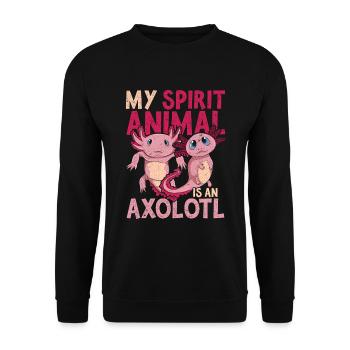 Salamandre Mon animal spirituel est un axolotl - Sweat-shirt Unisexe - noir - Devant - Alina (178cm) & Michal (187cm)