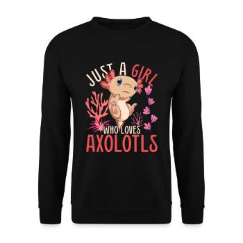 Salamandre amphibienne Fille Cadeau Axolotl - Sweat-shirt Unisexe - noir - Devant - Alina (178cm) & Michal (187cm)