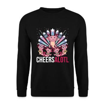 Cheersalotl Amphibian Cadeau Cheerleading Axolotl - Sweat-shirt Unisexe - noir - Devant - Alina (178cm) & Michal (187cm)