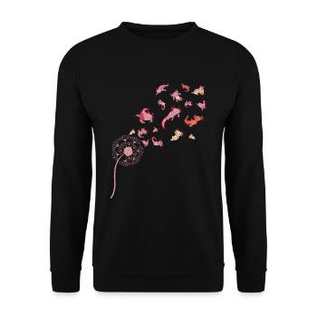 Amphibien à queue Pet Gift Dandelion Axolotl - Sweat-shirt Unisexe - noir - Devant - Alina (178cm) & Michal (187cm)