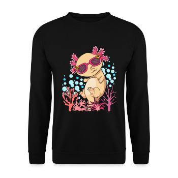 Queue amphibien Cool Lunettes de soleil Cadeau Axolotl - Sweat-shirt Unisexe - noir - Devant - Alina (178cm) & Michal (187cm)