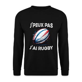 I can't I have rugby funny rugby player humor design - Unisex Sweatshirt - black - Front - Alina (178cm) & Michal (187cm)