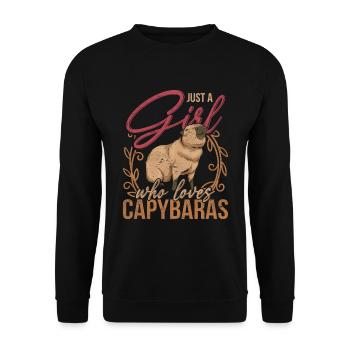 Only one girl who loves capybaras Capybara - Unisex Sweatshirt - black - Front - Alina (178cm) & Michal (187cm)