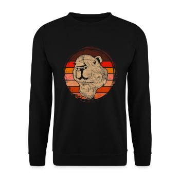 Cute Rodent Animal Gift Retro Capybara - Unisex Sweatshirt - black - Front - Alina (178cm) & Michal (187cm)