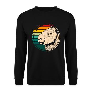 Animal Lover Rodent Gift Retro Capybara - Unisex Sweatshirt - black - Front - Alina (178cm) & Michal (187cm)