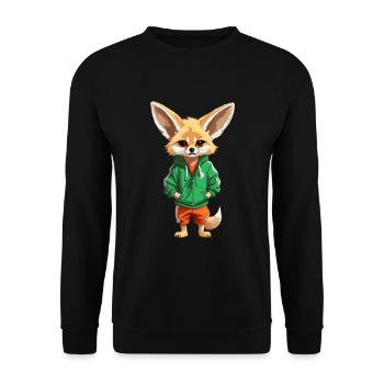 Algeria Fennec Algerian Football Supporter Jersey - Unisex Sweatshirt - black - Front - Alina (178cm) & Michal (187cm)