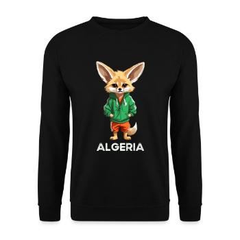 Algeria Fennec Algerian Football Supporter Jersey - Unisex Sweatshirt - black - Front - Alina (178cm) & Michal (187cm)