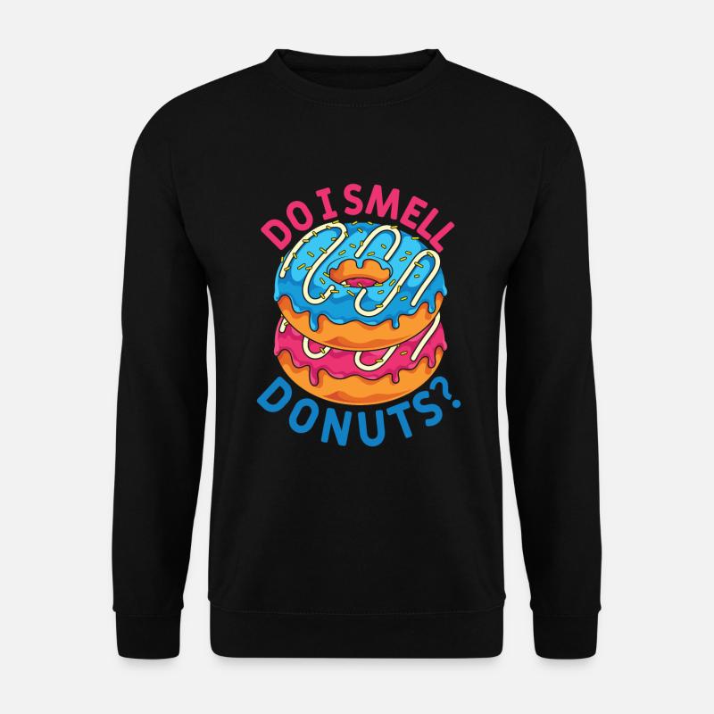 Süßigkeiten Lustiges Geschenk Streusel Donuts - Unisex Pullover - Schwarz