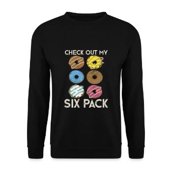 Regardez mon cadeau en pack de six Funny Donuts - Sweat-shirt Unisexe - noir - Devant - Alina (178cm) & Michal (187cm)
