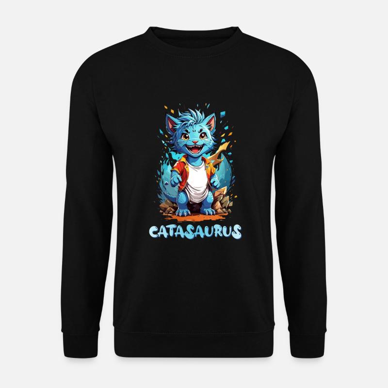 Catasaurus cat dinosaur chibi - Unisex Sweatshirt - black