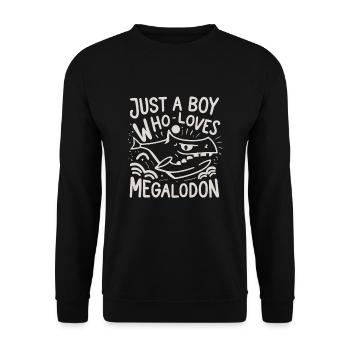 Boy who loves megalodon shark humor - Unisex Sweatshirt - black - Front - Alina (178cm) & Michal (187cm)
