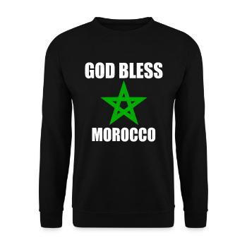 God bless morocco - Unisex Sweatshirt - black - Front - Alina (178cm) & Michal (187cm)