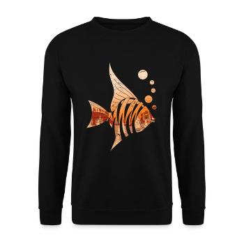 Animal Sunset Nature Fishing Gift Fish - Unisex Sweatshirt - black - Front - Alina (178cm) & Michal (187cm)