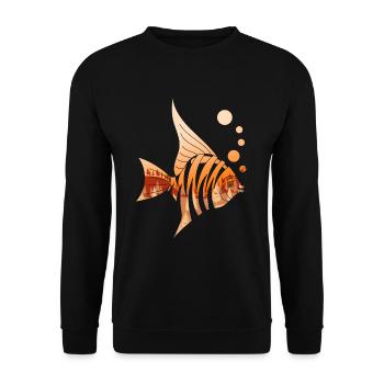 Nature Trees Fishing Gift Sunset Fish - Unisex Sweatshirt - black - Front - Alina (178cm) & Michal (187cm)