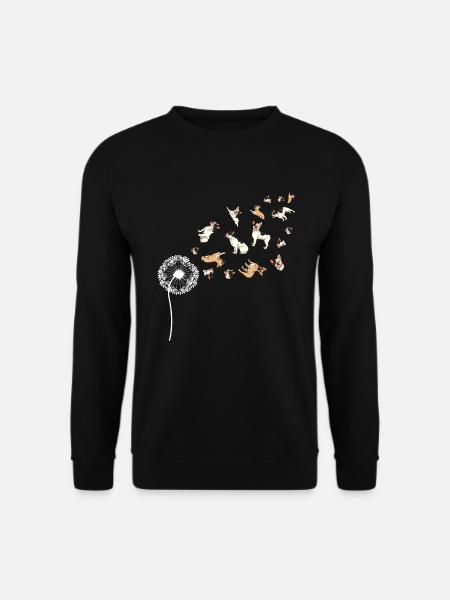 Hunde Geschenk Pusteblume Französische Bulldogge - Unisex Pullover - Schwarz