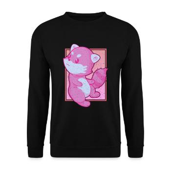 Cadeau animal de zoo chinois Kawaii Red Panda - Sweat-shirt Unisexe - noir - Devant - Alina (178cm) & Michal (187cm)