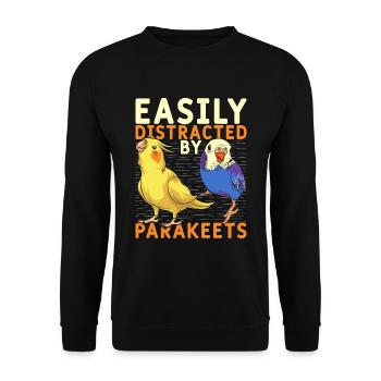 Bird Lover Bird Funny Gift Parakeet - Unisex Sweatshirt - black - Front - Alina (178cm) & Michal (187cm)