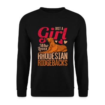 Juste une fille qui aime les Rhodesian Ridgebacks - Sweat-shirt Unisexe - noir - Devant - Alina (178cm) & Michal (187cm)