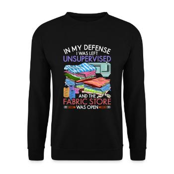 Knitting Seamstress Flower Sewing Machine Gift Sewing - Unisex Sweatshirt - black - Front - Alina (178cm) & Michal (187cm)