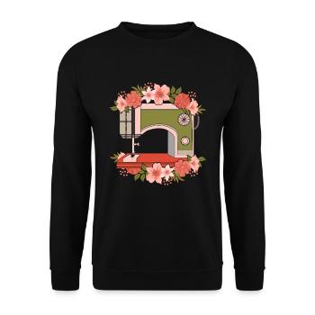 Seamstress Handmade Sewing Machine Gift Sewing - Unisex Sweatshirt - black - Front - Alina (178cm) & Michal (187cm)
