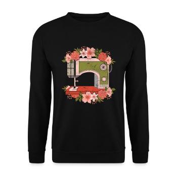 Sewing Machine Handmade Seamstress Gift Sewing - Unisex Sweatshirt - black - Front - Alina (178cm) & Michal (187cm)