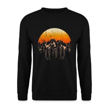 Arbres Cadeau Montagnes Couchers de soleil Nature - Sweat-shirt Unisexe - noir - Devant - Alina (178cm) & Michal (187cm)