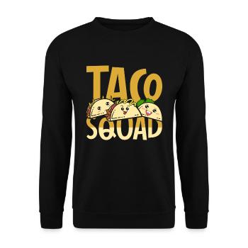 Mexikanisches Fast Food Taco Crew Geschenk Taco - Unisex Pullover - Schwarz - Vorne - Alina (178cm) & Michal (187cm)