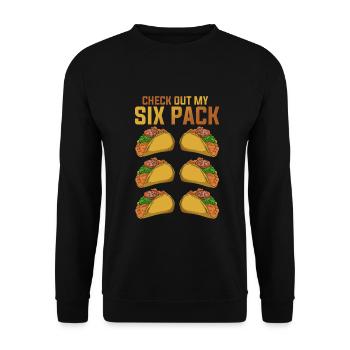Mexikanisches Essen Sixpack Lustiges Geschenk Taco - Unisex Pullover - Schwarz - Vorne - Alina (178cm) & Michal (187cm)