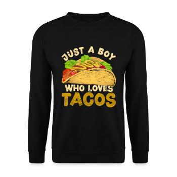 Juste un garçon qui aime les tacos, la restauration rapide, les tacos - Sweat-shirt Unisexe - noir - Devant - Alina (178cm) & Michal (187cm)