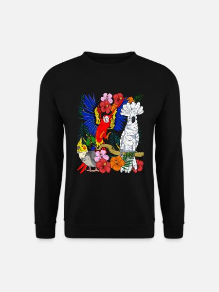 Nymphensittich Tukan Blumen Vogel Geschenk Kakadu - Unisex Pullover - Schwarz