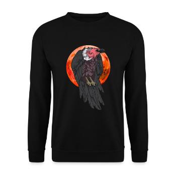 Bird of Prey Scavenger Animal Gift Full Moon Vulture - Unisex Sweatshirt - black - Front - Alina (178cm) & Michal (187cm)