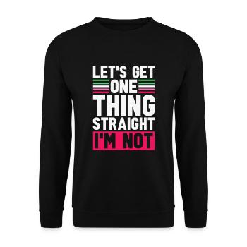 Hetero bin ich nicht Lustiges LGBTQ Abrosexuell - Unisex Pullover - Schwarz - Vorne - Alina (178cm) & Michal (187cm)