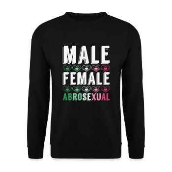 LGBTQIA Gay Pride Month Cadeau Abrossexual - Sweat-shirt Unisexe - noir - Devant - Alina (178cm) & Michal (187cm)