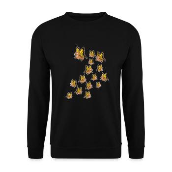 Zoo Tier Geschenk Schmetterling Roter Panda - Unisex Pullover - Schwarz - Vorne - Alina (178cm) & Michal (187cm)