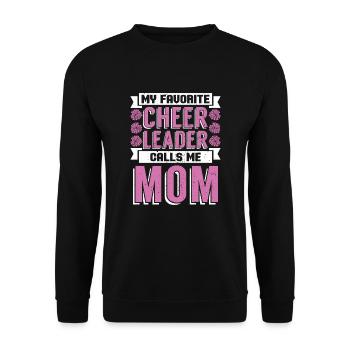 Sport Mein liebster Cheerleader nennt mich Mama - Unisex Pullover - Schwarz - Vorne - Alina (178cm) & Michal (187cm)