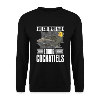 Oiseau Perroquet Cadeau Cockatiel Drôle - Sweat-shirt Unisexe - noir - Devant - Alina (178cm) & Michal (187cm)