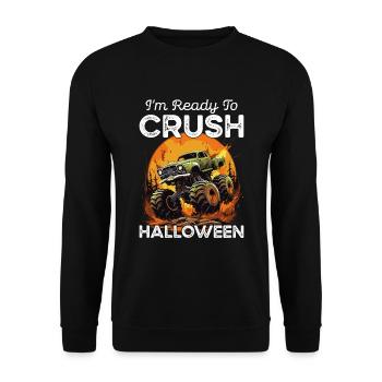 Monster Truck Halloween Humor Gift - Unisex Sweatshirt - black - Front - Alina (178cm) & Michal (187cm)