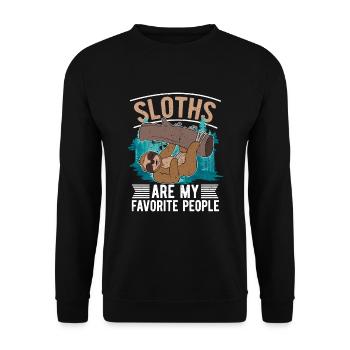 Sloths are my dearest people Sloths - Unisex Sweatshirt - black - Front - Alina (178cm) & Michal (187cm)