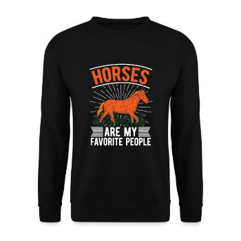Horses are my dearest people Riding Horse - Unisex Sweatshirt - black - Front - Alina (178cm) & Michal (187cm)