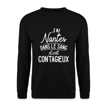 Nantes Dans Le Sang Cadeau Nantais - Sweat-shirt Unisexe - noir - Devant - Alina (178cm) & Michal (187cm)