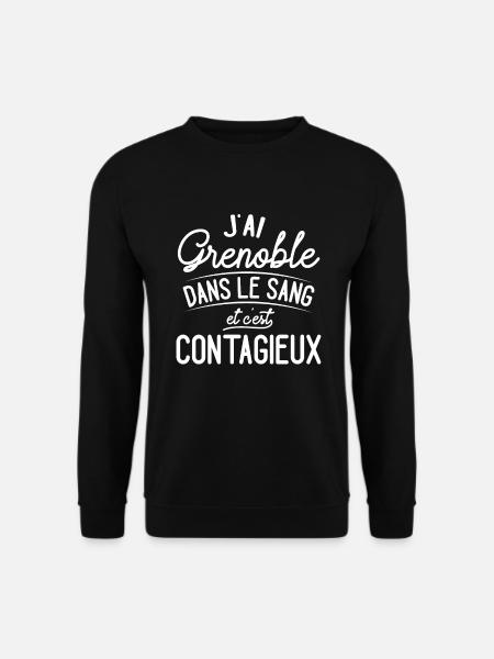 Grenoble Dans Le Sang Cadeau Grenoblois - Sweat-shirt Unisexe - noir
