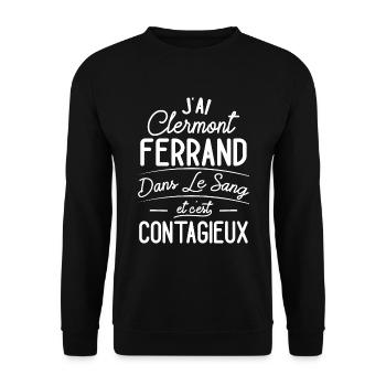 Clermont-Ferrand Dans Le Sang Cadeau Clermontois - Sweat-shirt Unisexe - noir - Devant - Alina (178cm) & Michal (187cm)