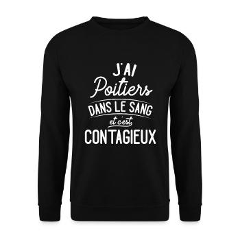 Poitiers Dans Le Sang Cadeau Poitevins - Sweat-shirt Unisexe - noir - Devant - Alina (178cm) & Michal (187cm)