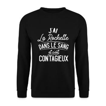 La Rochelle Dans Le Sang Cadeau Rochelais - Sweat-shirt Unisexe - noir - Devant - Alina (178cm) & Michal (187cm)