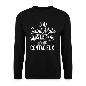 Saint-Malo Dans Le Sang Cadeau Malouins - Sweat-shirt Unisexe - noir - Devant - Alina (178cm) & Michal (187cm)