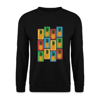 Fruit exotique Fruit Cadeau Pop Art Ananas - Sweat-shirt Unisexe - noir - Devant - Alina (178cm) & Michal (187cm)