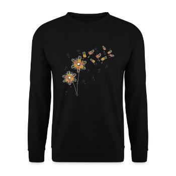 Exotic Fruit Fruit Gift Dandelion Pineapple - Unisex Sweatshirt - black - Front - Alina (178cm) & Michal (187cm)
